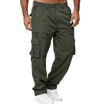 Мъжки Панталони, Ежедневни Панталони-карго, Мъжки Дишащи Панталони с много джобове, прави Панталони за Фитнес, Мъжки Дрехи, Размер S-4xl, Големи Размери