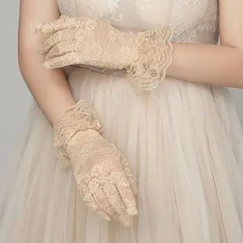 Нови секси вечерни елегантни ръкавици, дамски висококачествени дантелени ръкавици, сватбени ръкавици, ръкавици, аксесоари за момичета с пълни пръсти