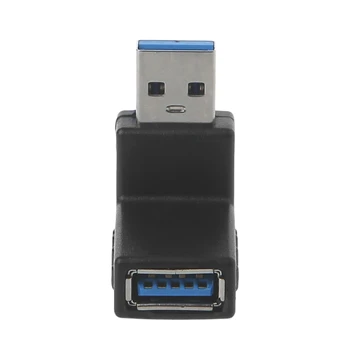 Адаптер с леви и десни Ъглов конектор USB 3.0 A между мъжете и Жените За Преносими КОМПЮТРИ