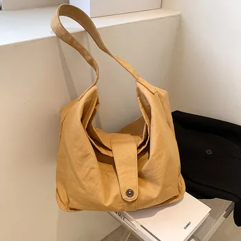 Корейската версия на холщовой чанти за жени, ангажирани в досугом и креативност, чанта за през рамо в ретро стил, чанта-тоут голям капацитет