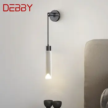 Модерен стенен лампа DEBBY от черна мед, 3 Цвята, Просто творческа стенни лампи, Осветление за дома спални