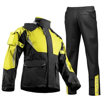 Водоустойчив байкерская дождевиковая дрехи, отразяваща мотоциклет костюм, дишащи и удобни ултра-дъждобран за колоездач