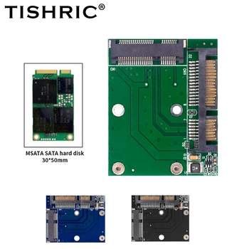 TISHIRC PCI-E Половин височина MSATA-22pin SATA адаптор mSATA SSD за 7 мм, 2,5 