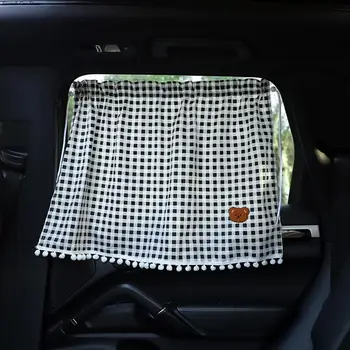 Автомобилни слънчеви нюанси в клетка с хубав анимационни мечка, автомобилен стайлинг, задното странично прозорец на сенника на предното стъкло, защитни алуминиева дограма, щори