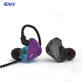 Жични слушалки CVJ CSK, музикални слушалки Hi-Fi, Hybrid слушалки с динамично задвижване, мощни баси, втулки с бескислородным меден кабел