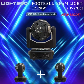 2 бр./лот, нов футболен лъч 12x20 W, RGBW, 4в1, led футболен движещ се главоболие светлина, безкрайно въртене, дискотека, лъч за партита, сценично осветление