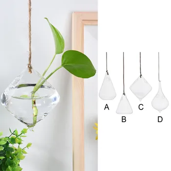 Креативна прозрачна подвесная Стъклена топка ваза, саксия за растения, цветя, Террариумный контейнер 4 вида, Интериор за вашия офис, подвесная стъклена Ваза