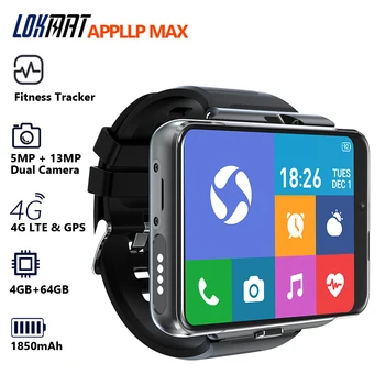 LOKMAT APPLLP MAX 4G Смарт часовник-Телефон с 4 + GB 64 GB 2,88-инчов Сензорен камера 5 Mp + 13 Mp Видео Чат Wifi Спортни Умен часовник За Мъже и Жени