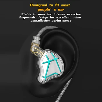 Ушите, жични слушалки, преносими слушалки в ушите, ергономични 12 мм динамични баси за любителите на спортни игри и музика