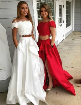 2019 Евтина рокля-двойка за бала с аппликацией на раменете си, празнични дрехи за бала, вечерна рокля за парти, плюс Размер