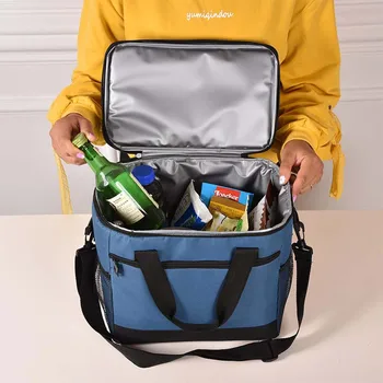 Чанта за обяд от плат Оксфорд за Многократна употреба Изолирана Термосумки за съхранение на продукти, чанта през рамо Bolsa Aislante 2 размера