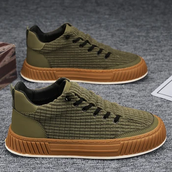 Harajuku/ зелени ежедневни обувки, мъжки дизайнерски замшевая обувки, градинска обувки на платформа в стил хип-хоп, мъжки вулканизированные маратонки без шнур, 2023