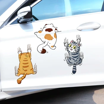 3X Забавен стикер за автомобил с домашен котка, скално Катерене Котки, Етикети за полагане на животни, Декорация на купето на автомобила, креативна стикер, аксесоари за автодекора