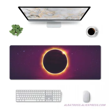 Геймърска подложка за мишка Solar Eclipse Black Hole с гумени прошитыми ръбове Подложка за мишка от 31,5 