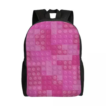 Розова играчка тухлена раница с 3D принтом за момчета и момичета, пътни чанти за колеж, дамски, мъжки чанти и калъфи за книги, 15-инчов лаптоп
