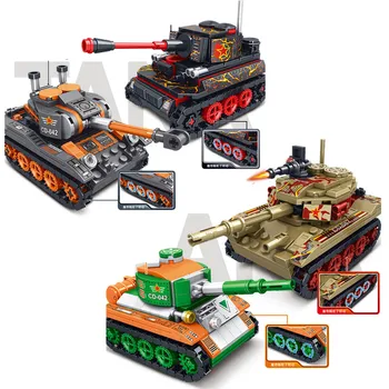 2022 Втората световна война WW2 Армия Военни войници Градска полиция Swat Основна бойна модел на танк Строителни блокове Тухли Детски играчки
