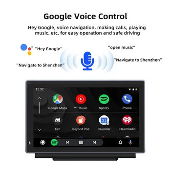Универсален 7-инчов авто радио, Мултимедиен плейър, преносим безжичен Apple CarPlay Android Auto Touch Screen за BMW VW, KIA