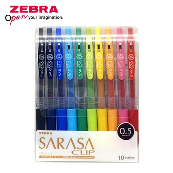 Zebra SARASA JJ15, цветен гел писалка, студентски профила си, за да проверите за рисуване, гел писалка 0,5 мм, Япония Комплект от 10 цвята