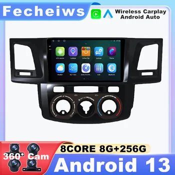 За Toyota Fortuner Hilux Ръководство LHD 2005-2014 Android 13 Автомобилен Радиоприемник GPS Мултимедиен Видео Стерео Навигация Плейър QLED Bluetooth 4G