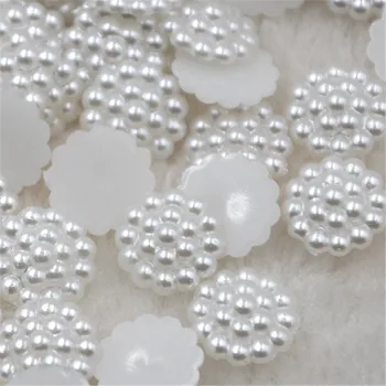 Гореща разпродажба, 100 бр., бяла пластмасова поставка с имитация на перли, без дупки, аксесоари 13 мм