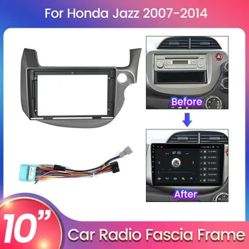 10-инчов автомобили радиоприемная стереофоническая рамка за Honda Fit (Jazz 2008 2009 2010 2013 аудио плейър Навигация 2 Din 1din DVD Frame Кабели