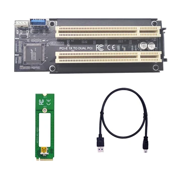 NVME/Mini PCIE/PCI Express X1 към Dual PCI Странично Card Високоефективен Адаптер Конвертор USB 3.0 Кабел за Настолен КОМПЮТЪР с Чип ASM1083