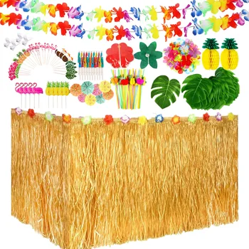 Скъпа пола на маса Плажно Парти за рожден Ден на открито, костенурка Листо, Цвете хибискус, Комбиниран комплект за парти