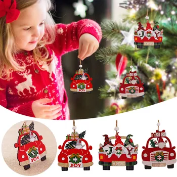 Дървена Коледен Автомобил 2023 Коледна Украса за Дома За Коледа Навидад Noel Подаръци, Коледна Украса Нова Година 2023 #50g