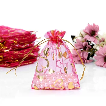 20 броя 7x9 cm Подаръчни торбички от органза Смесени цветни Опаковки за шоколадови бонбони Вечерни Сватбени Сувенири, Опаковки, Опаковки за Сватбени Декорации