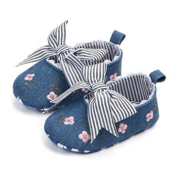 Сладко бебешко легло с бантиком за момичета, принцеса, преподаването на първата ходене, обувки за бебета CZ34
