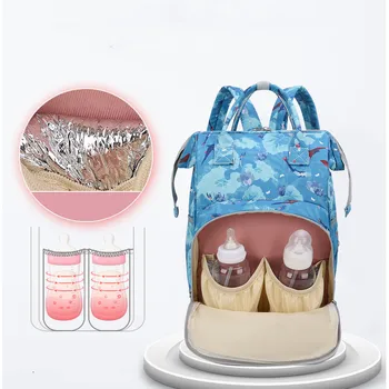Многофункционална чанта за майките с принтом, Нови модни неща за мама и бебе, леки чанти за памперси, водоустойчива Раница за съхранение