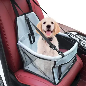 Столче за кола за домашни любимци, дишаща переноска за кучета, котки, интерактивна седалка за домашни любимци, защитни каишка в комплект, подходящ за повечето автомобилни седалки за кучета