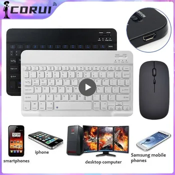 Безжична клавиатура Bluetooth мишка за IOS, Android, Windows таблет за iPad Air Mini Pro, испанска корея португалската руска клавиатура
