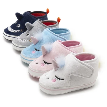 Новост 2020 г.; Детски обувки; Обувки за момчета и Момичета; Меки Мокасини С Розови Единорогом; Обувки За Новороденото; Първата устойчива на плъзгане Топли Обувки За Бебешко Легло