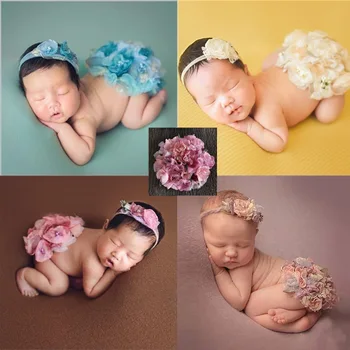 Дрехи за снимки на новородени, превръзка на главата + кръгла чанта с цветя модел, подпори за фотосесия за малки момичета, аксесоари, студийная облекло за фотосесия на бебета 20x15 cm