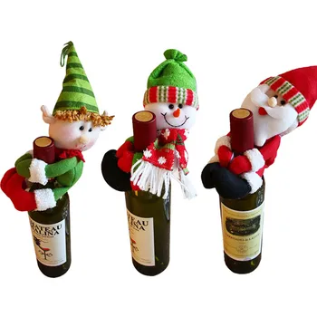 Капачка за бутилка червено Вино, Дядо Коледа, Снежен човек, Коледна украса за дома, Прекрасна Коледна украса, капачки за бутилки вино