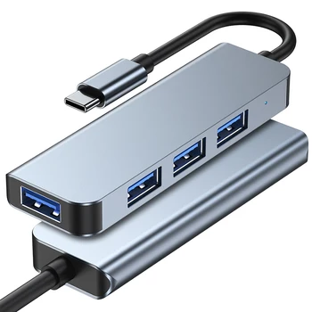 USB C HUB Type C-HDMI-съвместим адаптер USB 3.0 4 в 1 Type C HUB-док-станция за MacBook Pro Air C USB Сплитер Аксесоари за преносими компютри