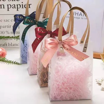 Прозрачен подарък пакет висококачествена кутия за подарък чанта за носене, опаковка на шоколади шаферките, пакет за опаковане на подаръци за рожден ден в стил Ins