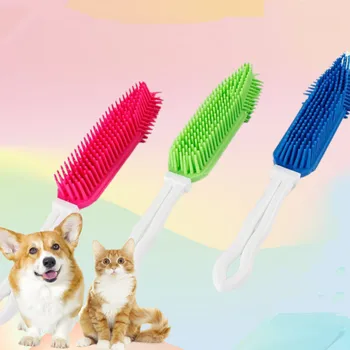Четка за измиване на косата за кучета и котки, Мека силиконова четка за коса, Лепкава коса, Инструмент за масаж на малки животни