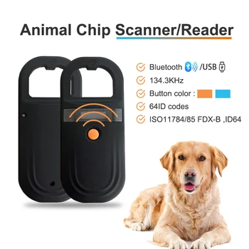 134,2 khz USB-четец на pocker ISO 11784 ушна етикет за котки, кучета, скенер микрочипове FDX-B, RFID чип за животни, четец на идентификационните етикети на домашни любимци