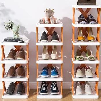 Многослойно съхранение на обувки, подвижни штабелируемый органайзер за обувки, компактен стелаж за обувки, пластмасови шкафове за обувки, стоки за дома