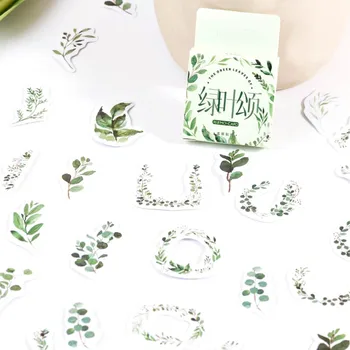 40 опаковки на едро, Кавайные зелени листа от растения, декоративни стикери за Scrapbooking стикер 