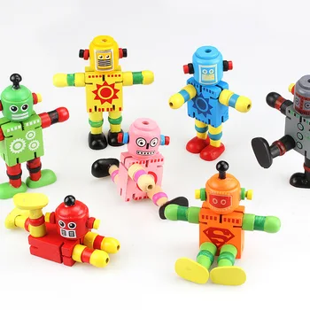 Детски Хит на продажбите, забавни забавни играчки, креативни дървени деформационные играчки-роботи със сто промени, мультяшные играчки за момчета