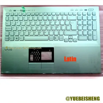 YUEBEISHENG New/org за SONY VPC-SE SE100C SE200C SE-113T поставка за ръце Латинска клавиатура на горния капак, Сребриста