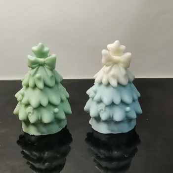3D Коледна елха, силиконова форма за свещи, зимни ароматна свещ, силиконова форма за извършване на коледните свещи са Ръчно изработени