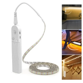 Сензор за движение-led лампа за кабинет, 1 м, 2 М, 3 М, Под леглото, Стълбище, лампа за кабинет, лента, водоустойчива led лента 5, USB, нощна светлина за кабинет