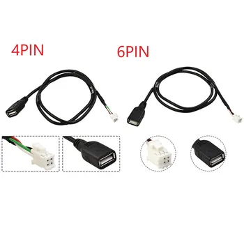 Автомобилен USB кабел-Адаптер 4Pin 6Pin Конектор USB удължителен кабел Адаптер За Android-Автомобилни Стерео Радио Авто Аудио Линия на Динамиката на