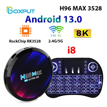 Android 13 H96 MAX RK3528 Smart TV Box Rockchip 3528 Четириядрен Подкрепа 8K Декодиране на видео Wifi6 BT5.0 мултимедиен плейър телеприставка