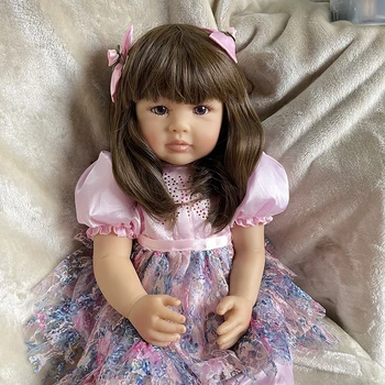 24-Инчов Готова Кукла-Реборн за Деца с Хлопковым Корпус 60 см, Подарък за принцеси за Момичета