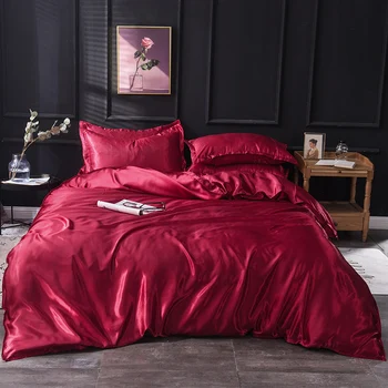 червен чаршаф 220x240, 3 бр. калъфка, 200x200, постилка за легло 150x200, комплект спално бельо queen, king size